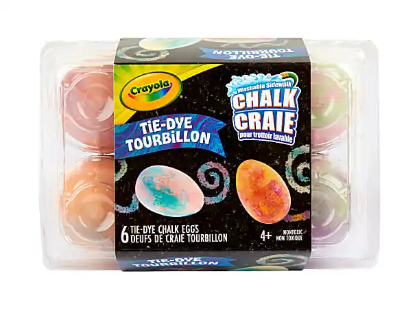 Transform sidewalks with Crayola Tie-Dye Chalk Eggs! Choose from 6 washable color combos and create eye-popping art outdoors. Top Rated
