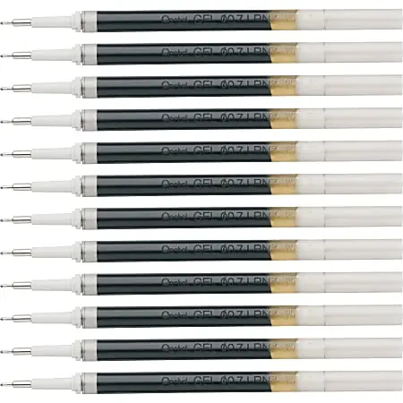 No Minimum Order Pentel&reg; EnerGel Retractable Liquid Pen Refills, Medium Ballpoint, 0.70 mm, Black, Box Of 12 Refills