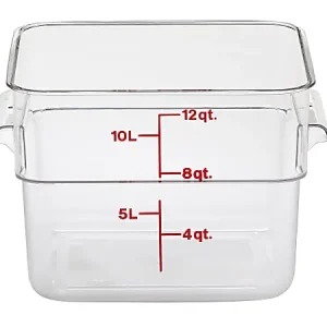 Cambro Camwear 12-Quart CamSquare Storage Containers, Clear, Set Of 6 Containers One Day Deal