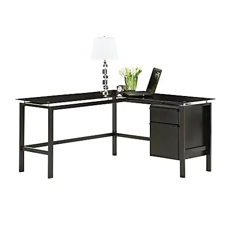 Realspace&reg; Lake Point 56&rdquo;W L-Shaped Corner Desk With 56&rdquo;W Return, Black Certified