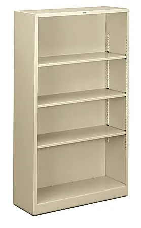 Order Now HON&reg; Brigade&reg; Steel Modular Shelving Bookcase, 4 Shelves, 60"H x 34-1/2"W x 12-5/8"D, Putty