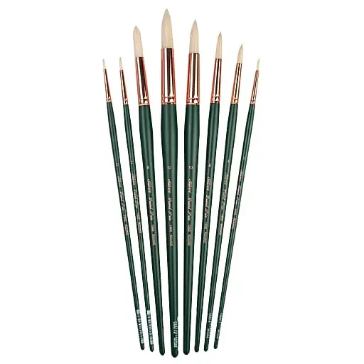 Silver Brush Natural Hog Bristle, Grand Prix All Round Brushes, 8/Pack (SLVGP1060) Trending