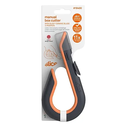 Editor’s Pick Slice Inc. Retractable Ceramic Box Cutter, Gray/Orange (10400)