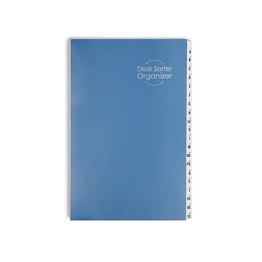 Crafted Smead Plastic Indexed Desk File, Alphabetical Index, Blue (89237)