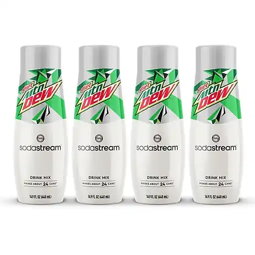 SodaStream Diet Mountain Dew Sugar-Free Drink Mix, 14.9 oz., 4 Bottles/Pack (1103166010) In Demand