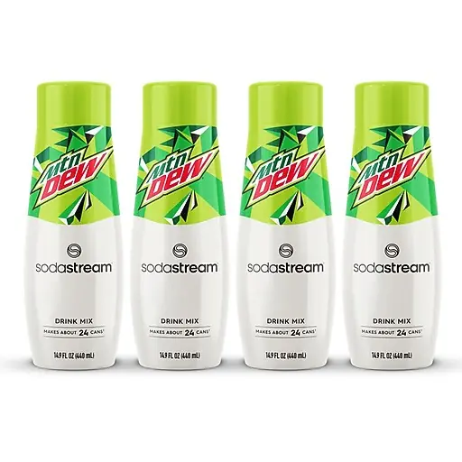 SodaStream Mountain Dew Liquid Drink Mix, 14.9 oz., 4 Bottles/Pack (1103164010) Place Order