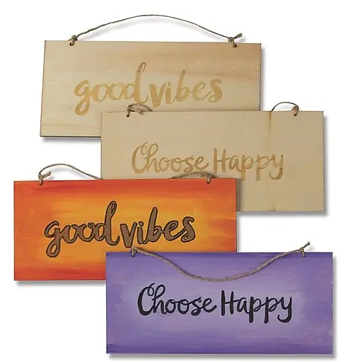 Bulk Order S&S Double Sided Wood Plaques: Positive, 6/Pack (WD7369)