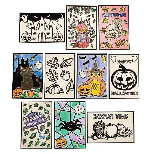 Budget S&S Fall & Halloween Velvet Art Mini Posters, 4\\