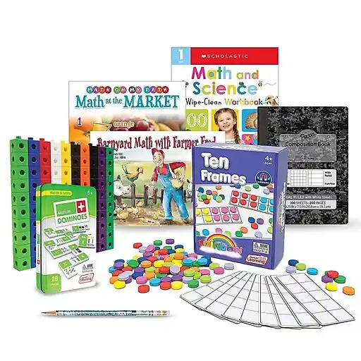 S&S Family Engagement Take Home Bags MATH Grades K-1, Manipulative, Assorted Colors (BK7345001) Popular
