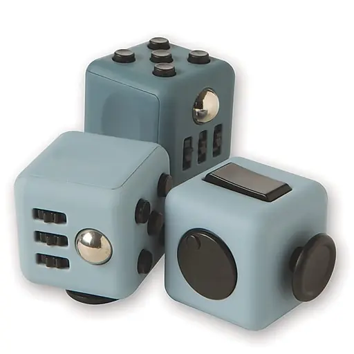 Free Returns S&S Fidget Cubes, Gray, 3/Pack (19437)