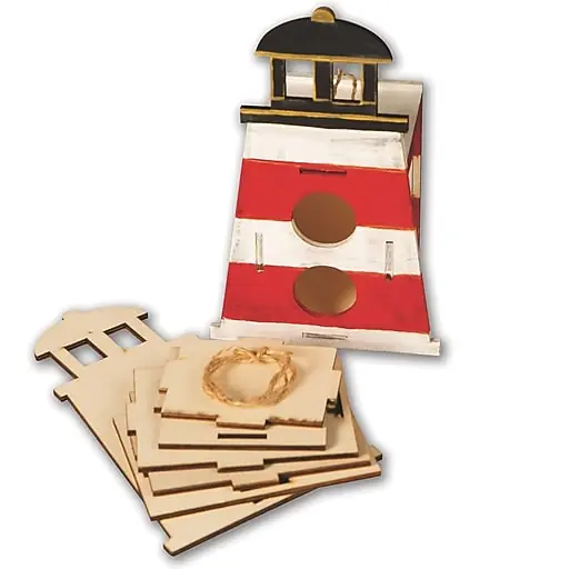 S&S Lighthouse Birdhouse Craft Kit, 12/Pack (WD7650) Price Cut