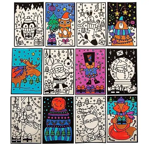 S&S Tis the Season Velvet Art Mini Posters, 4\\ Modern