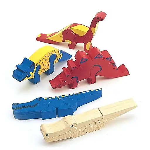 Place Order S&S® Unfinished Wooden Animal Puzzle, Unassembled Dinosaurs, 12/Pack