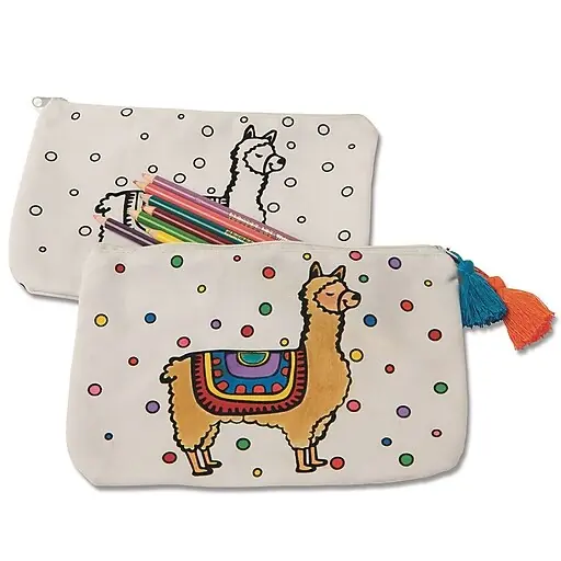 Buy Online S&S Velvet Art Fabric Llama Pouch, 12/Pack (PS1457)