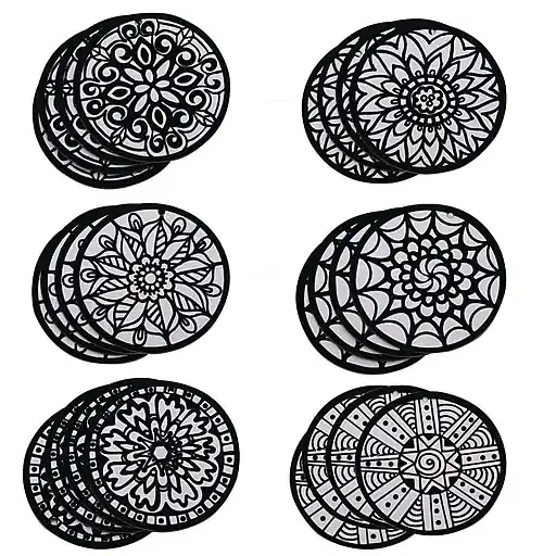 Last Chance S&S Velvet Art Hangable Mini Mandalas, 24/Pack (PS1440)