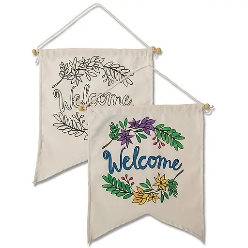 S&S Velvet Art Welcome Banner, 12/Pack (FA3458) Express Delivery