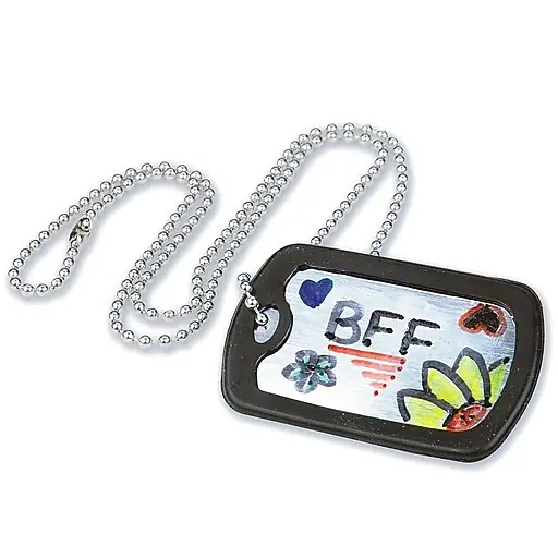 S&S Dog Tag Necklaces Craft Kit, 12/Pack (GP2113) Sale
