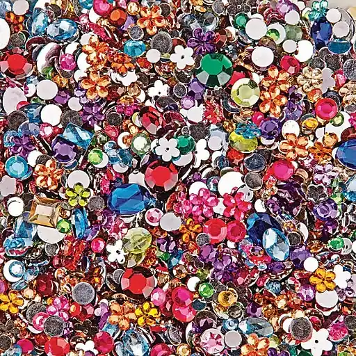 S&S Worldwide Faceted Acrylic Gemstones 1/2Lb Mix (STK-207) Special Offer