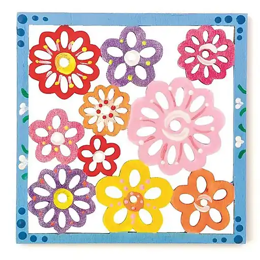 S&S Floral Wood Trivet Craft Kit, 12/Pack (GP2071) Holiday Sale