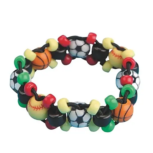Clearance S&S Worldwide Sport Bead Bracelet Craft Kit, 12/Pack (CF-13398)