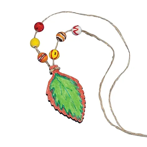 Crafted S&S Wood Leaf Necklace Craft Kit, 12/Pack (GP2118)