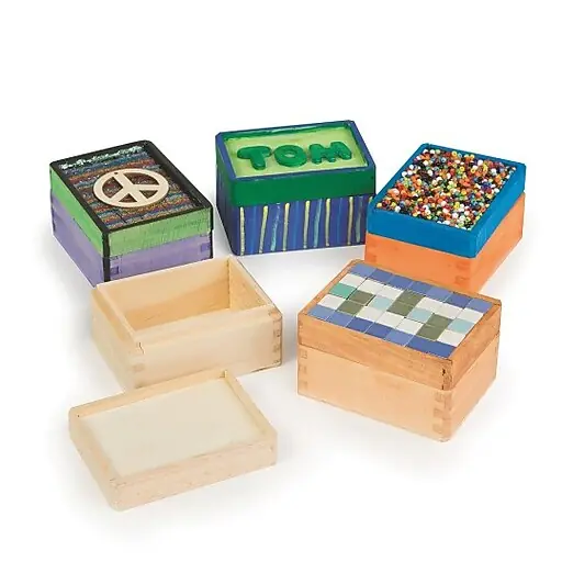 S&S Wood Trinket Box, 12/Box (WD50X12) Latest