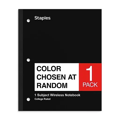 Staples® 1-Subject Notebook, 8.5\\ Genuine
