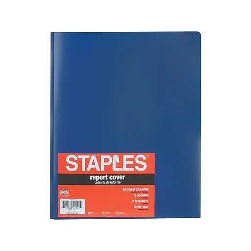 Save Now Staples 2-Pocket Fasteners Folder, Blue (21646-CC)