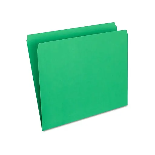 Staples File Folder, Single Tab, Letter Size, Green, 100/Box (ST509653-CC) In Demand