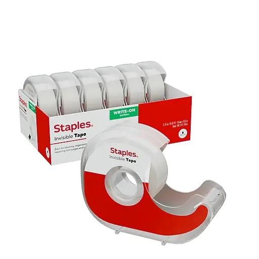 Staples Invisible Tape with Dispenser, 3/4\\ High Quality