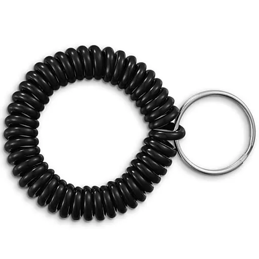 Staples Key Ring Wrist Coil, Black, 5/Pack (22156) Next Day Delivery