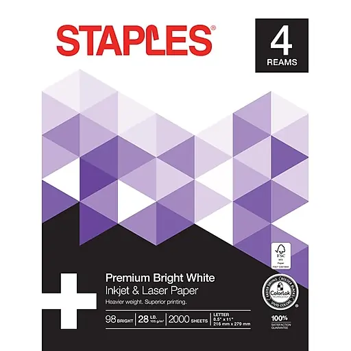 Staples Laser Paper, 8.5\\ Affordable