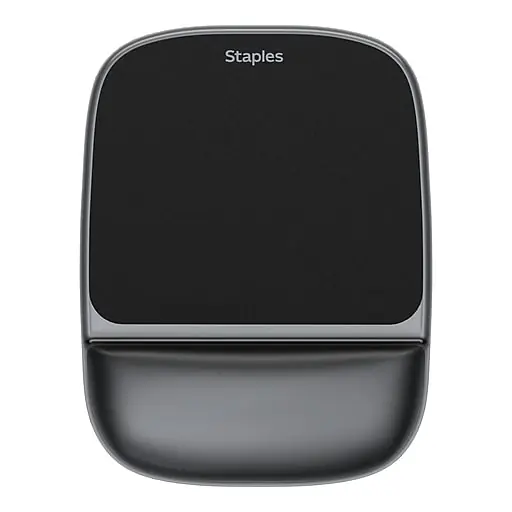 Order Now Staples TECH Gel Non-Skid Mouse Pad/Wrist Rest Combo, Black Crystal (53323)