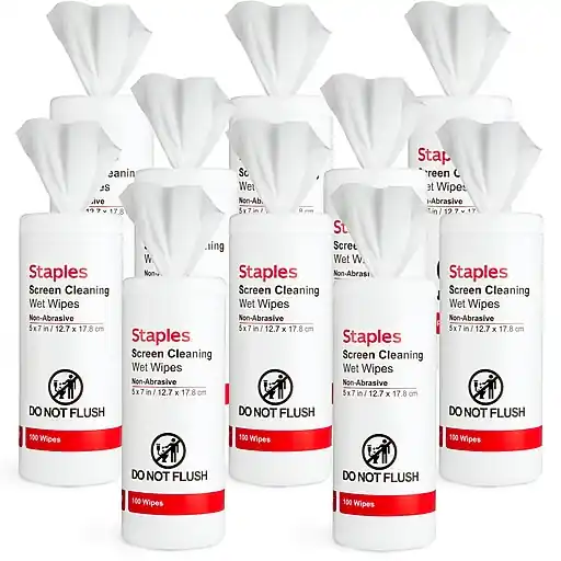 Buy Direct Staples Screen Cleaning Wipes, 100/Tub, 10/Pack (ST61848-VB)