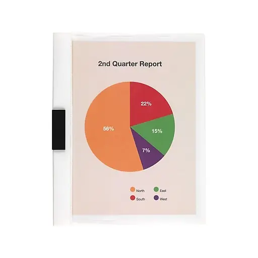Place Order Staples Slide Locking Report Covers, Letter, White, 5/Pack (20592)