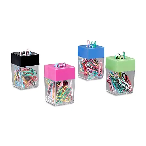 Staples Small Magnetic Paper Clip Dispenser, Assorted Colors (21399) Same Day Shipping