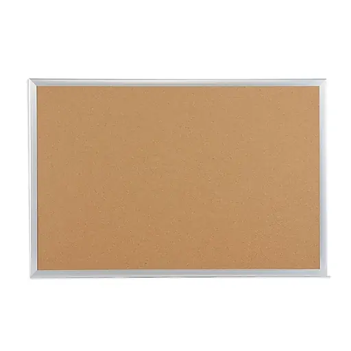 Direct From Factory Staples Cork Bulletin Board, Aluminum Frame, 3'W x 2'H (28335-CC)