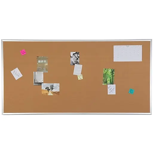 Clearance Staples Cork Bulletin Board, Aluminum Frame, 8'W x 4'H (28347-CC)