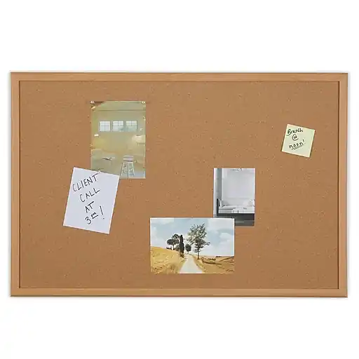 Editor’s Pick Staples Cork Bulletin Board, Oak Frame, 3'W x 2'H (28336-CC)