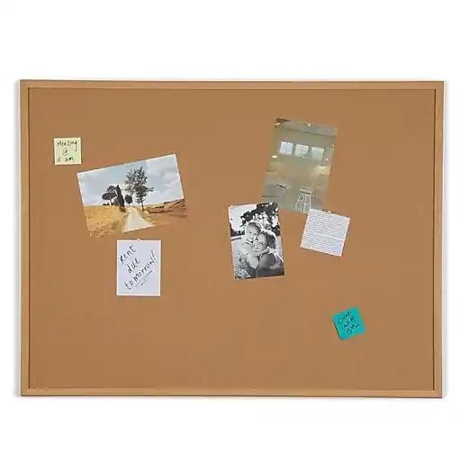 Staples Cork Bulletin Board, Oak Frame, 4' x 3' (ST52462-CC) No Minimum Order