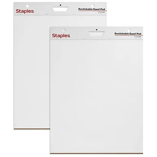 Staples Stickies Easel Pad, 25\\ Original