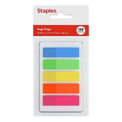 No Minimum Order Staples Neon Lights Collection Page Flags, 0.5\\