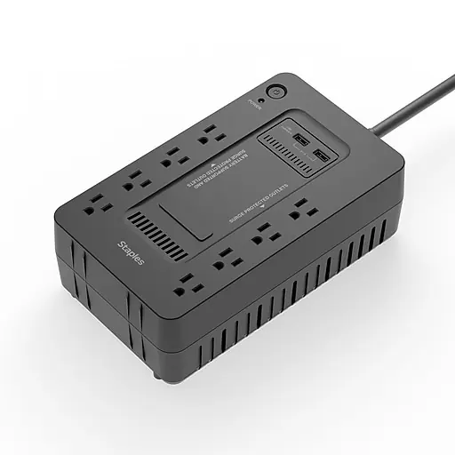 Staples TECH 650VA 8-Outlet Battery Back-Up & Surge Protector Standby UPS, Black (ST62784) Free Shipping