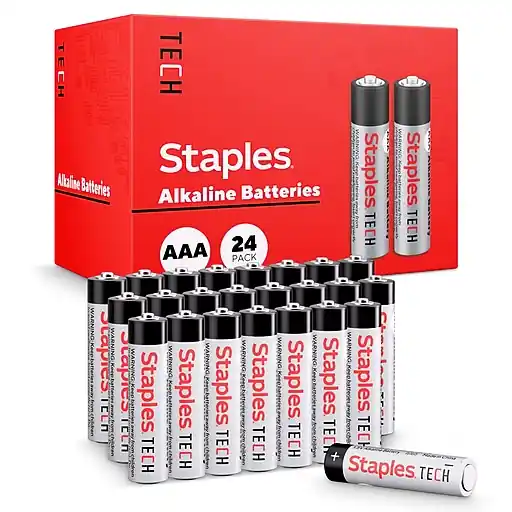 Staples TECH AAA Alkaline Battery, 24 Pack (ST63254-CC/US) Genuine