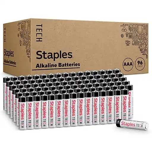 Handmade Staples TECH AAA Alkaline Battery, 96 Pack (ST63256-CC)