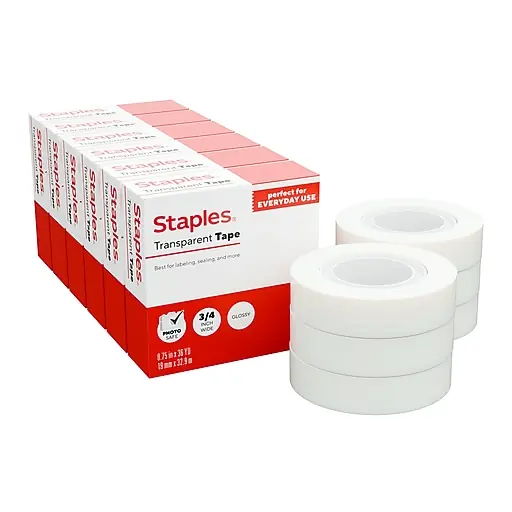 Staples Transparent Tape Refill, 3/4\\ High Quality