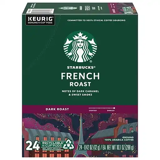 Authentic Starbucks French Roast Coffee Keurig® K-Cup® Pods, Dark Roast, 24/Box (SBK18996)