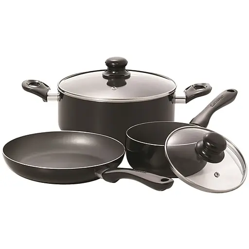 Warranty Included Starfrit Simplicity 5 Piece Cookware Set, Black