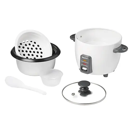 Free Delivery Starfrit SRFT024734 Electric Rice Cooker with Ceramic Coating, White