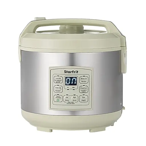 Grab Now Starfrit SRFT024737001 14-Cup Electric Rice Cooker, Green & Gray